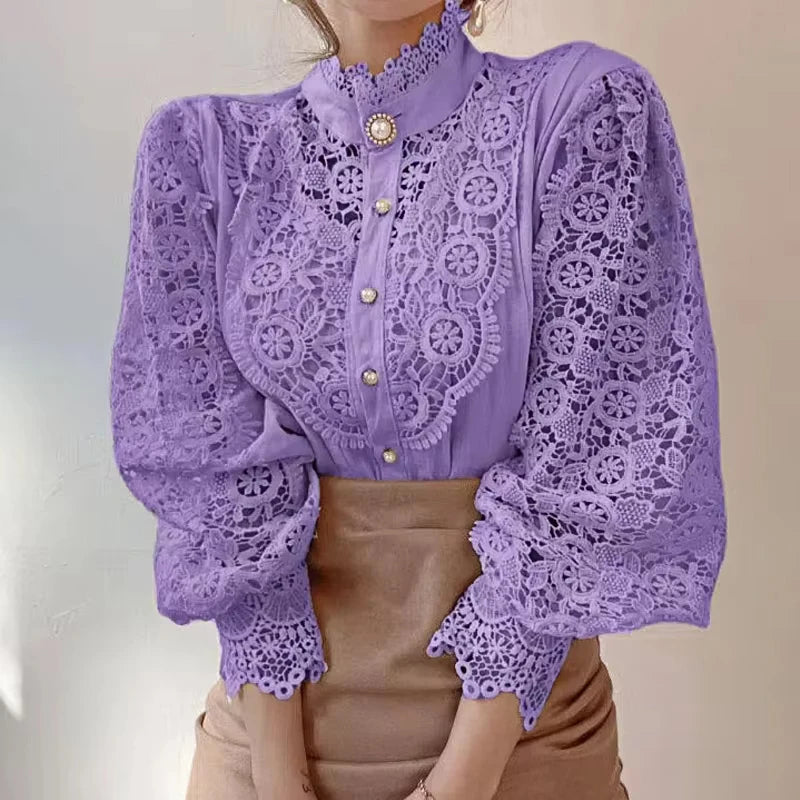 Dames Blouse Casual Met Kraag 5