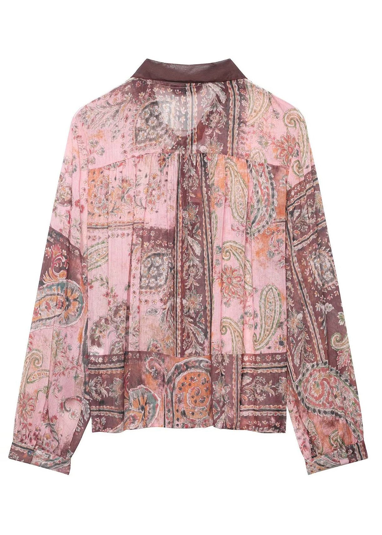 Dames Blouse Drapering Lange Mouwen 3
