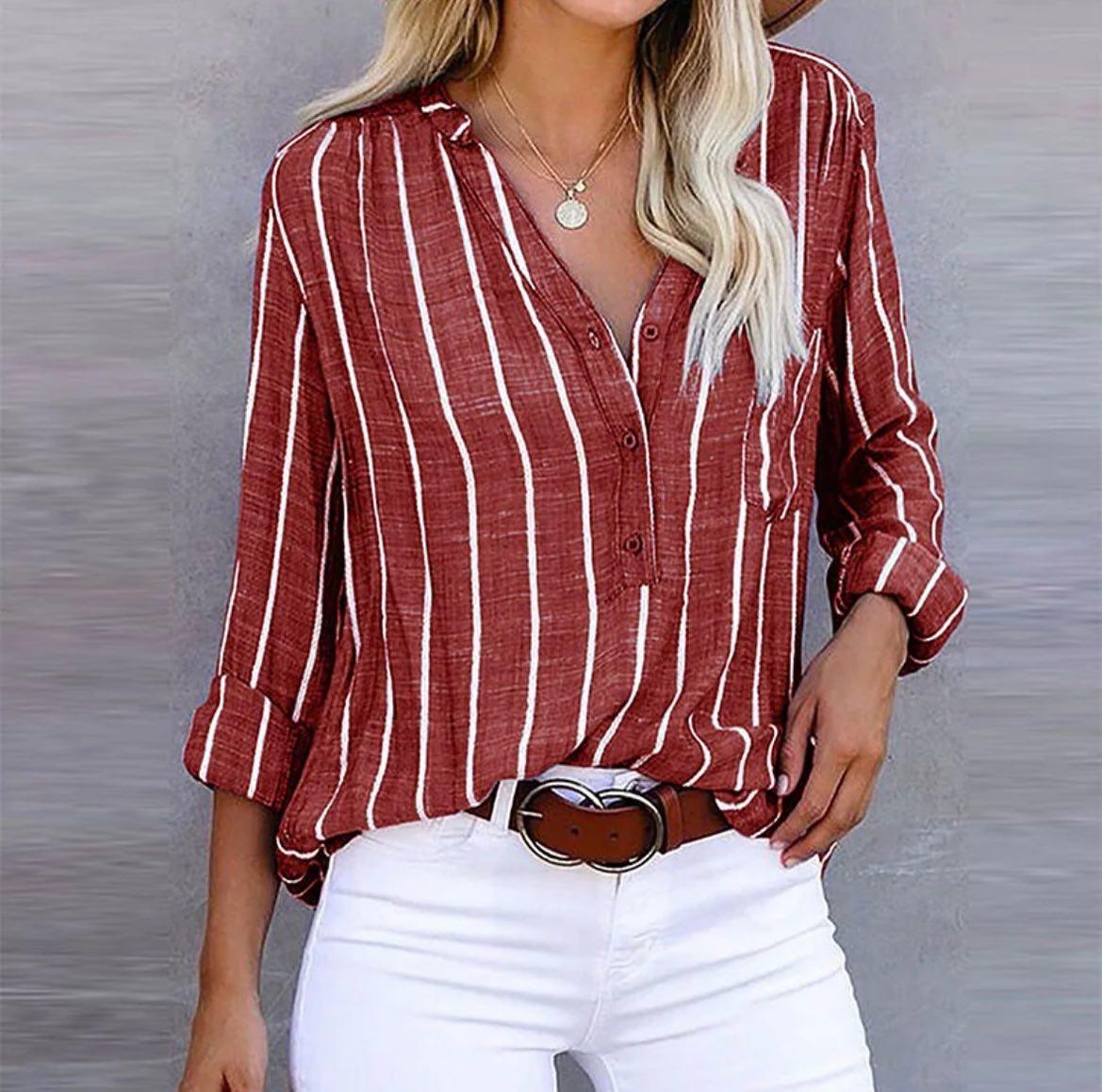 Dames Blouse Gestreept Casual Zomerstijl 1