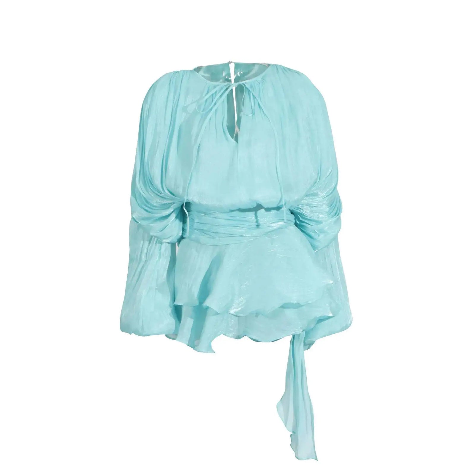 Dames Blouse Jurk V-hals met Lange Mouwen 8