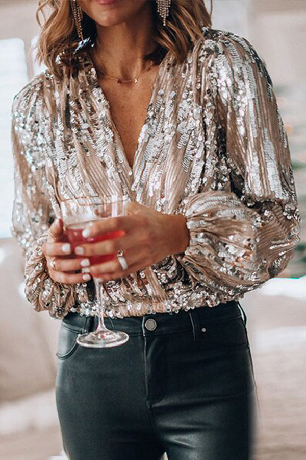 Dames Blouse Lange Mouwen Glamourstijl voor Casual en Formele Gelegenheden 1