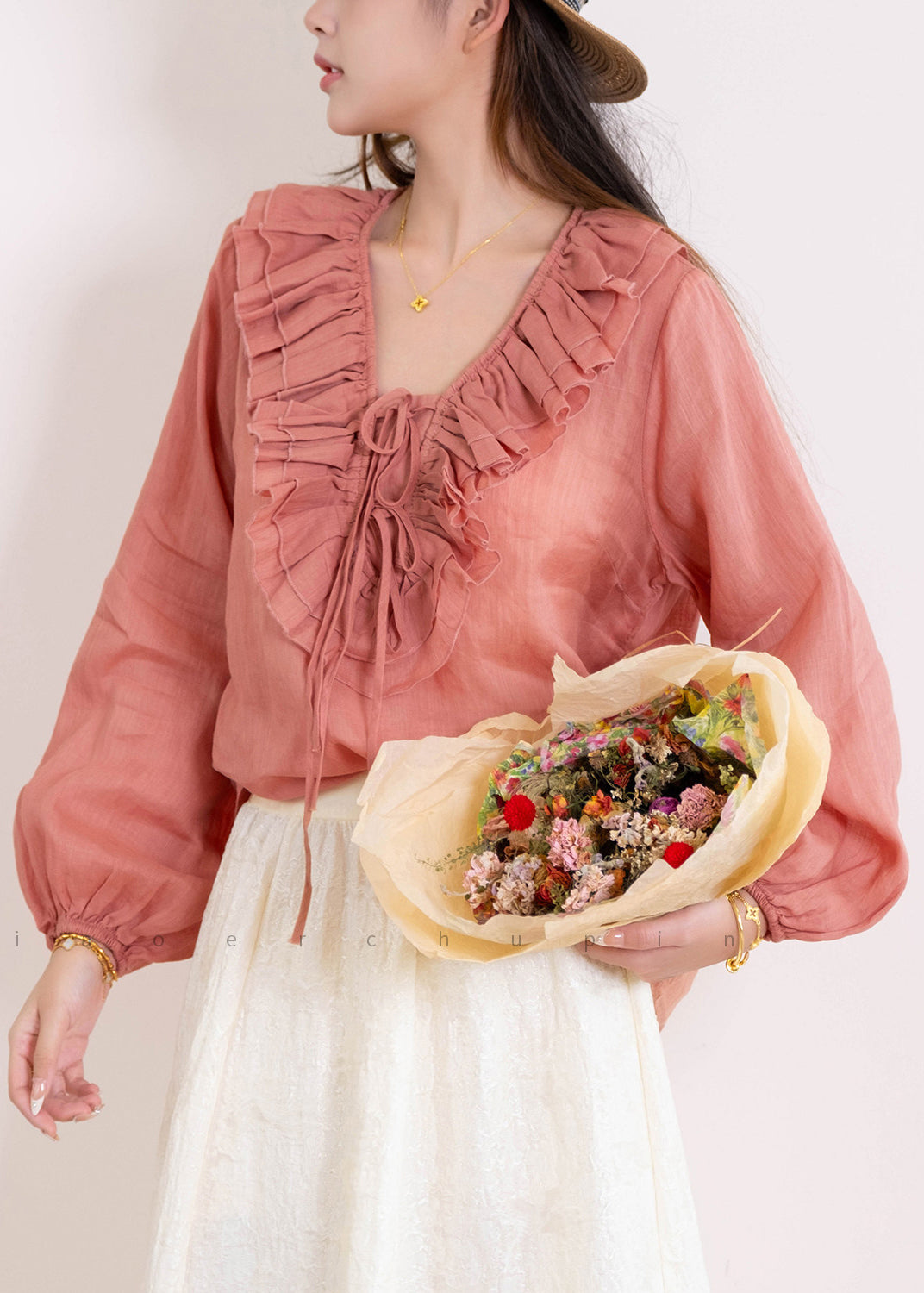 Dames Blouse Lange Mouwen Patchwork Design 3