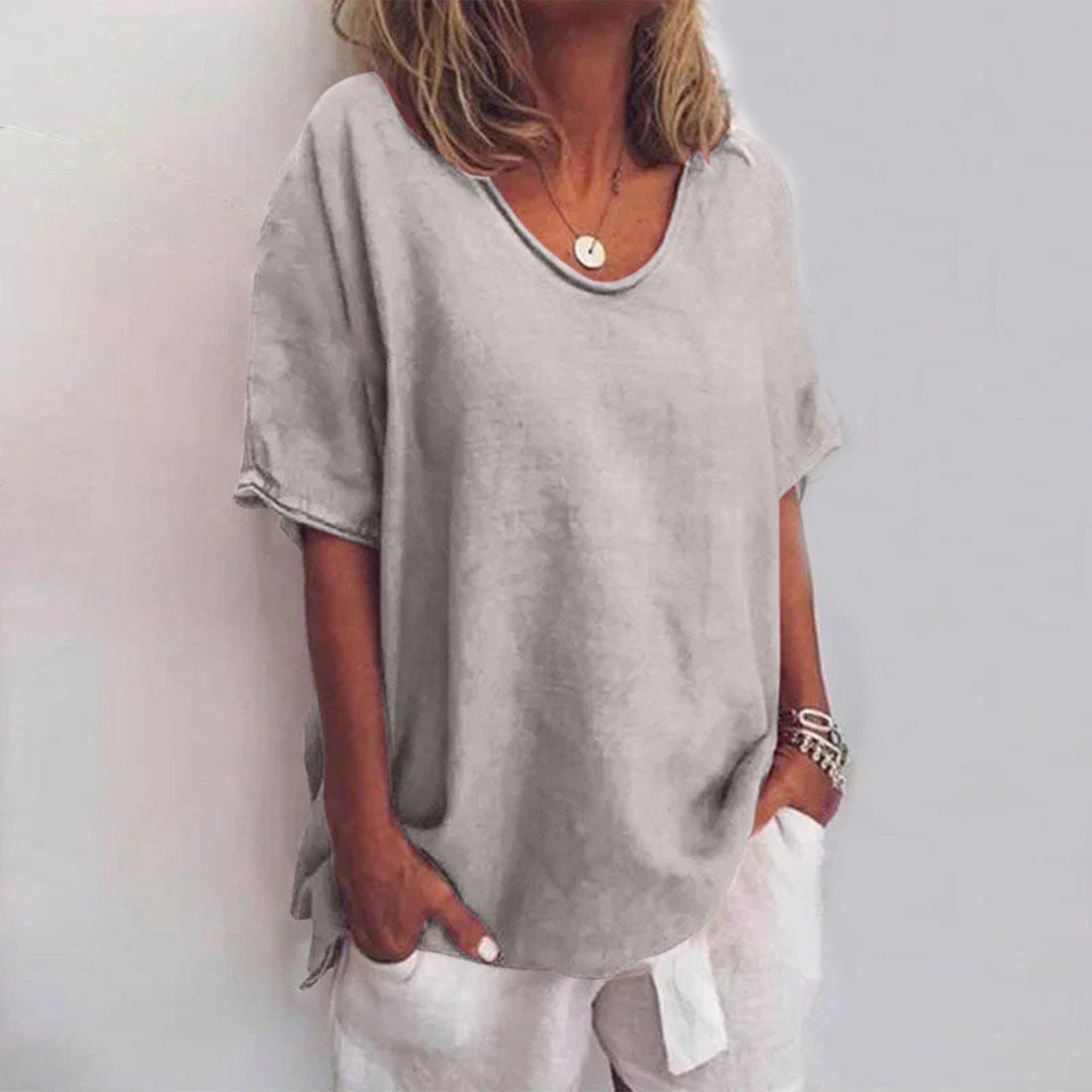 Dames Blouse Losse Pasvorm met Lange Mouwen 1