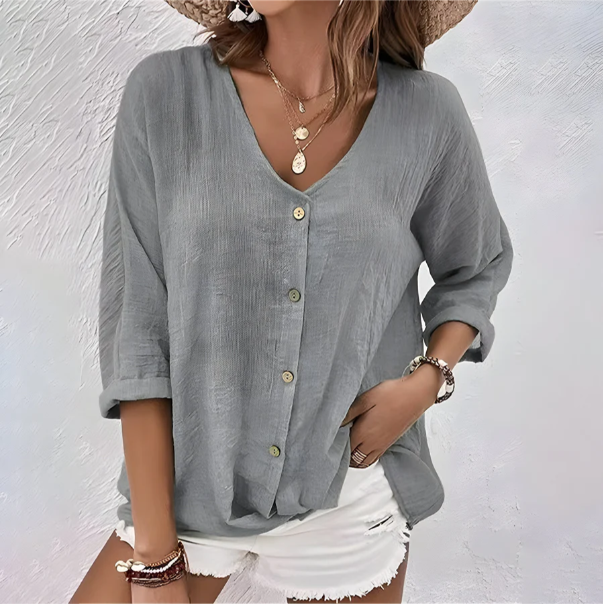 Dames Blouse Losse Stijl V-Hals 1