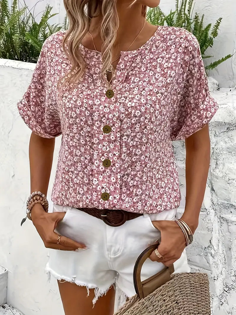 Dames Blouse Met Bloemenprint Losse Pasvorm 3