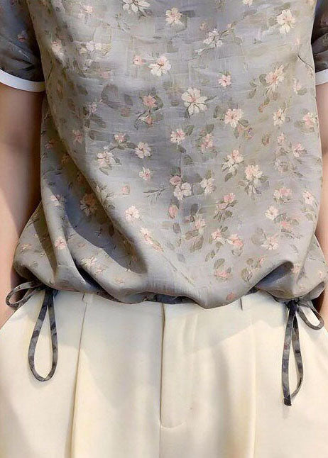 Dames Blouse Met Print En Trekkoord Zomerstijl 3