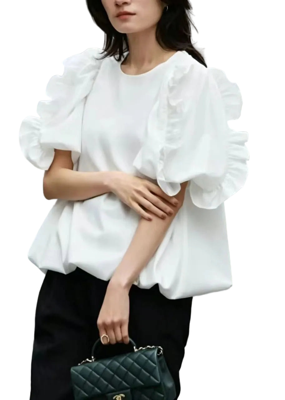 Dames Blouse Met Ruches Zomerse Stijl 0