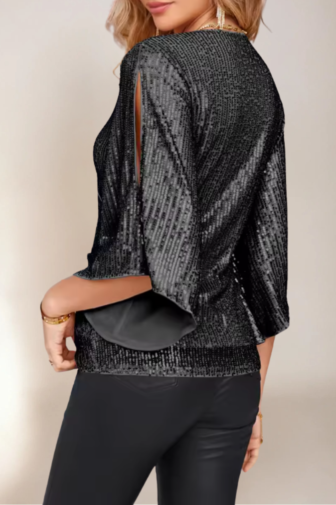 Dames Blouse Met Wrap Design en Bell Mouwen 1