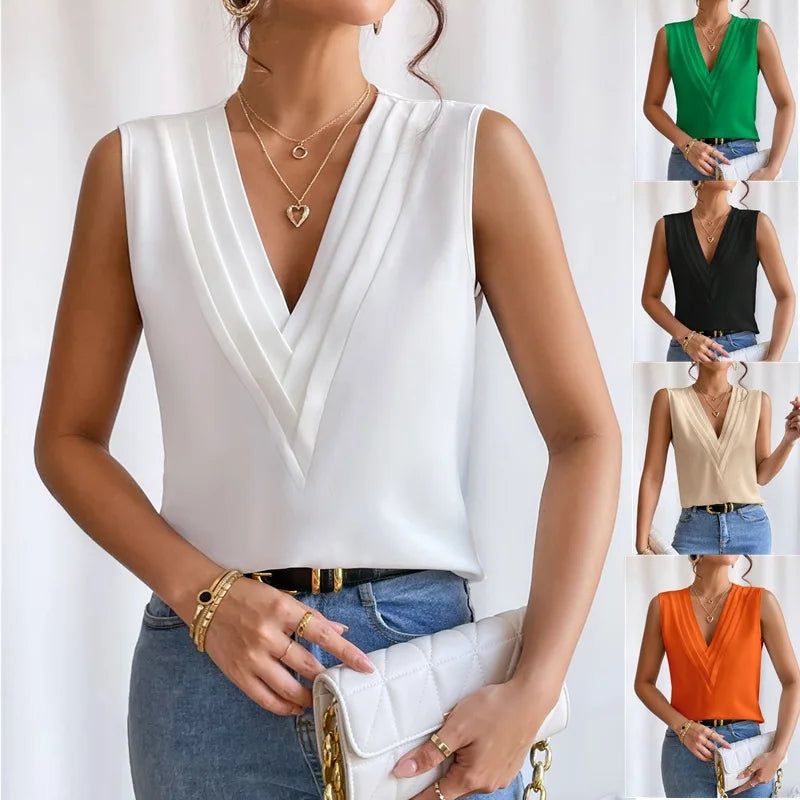 Dames Blouse Mouwloos Stamatia Verfijnd Design 1