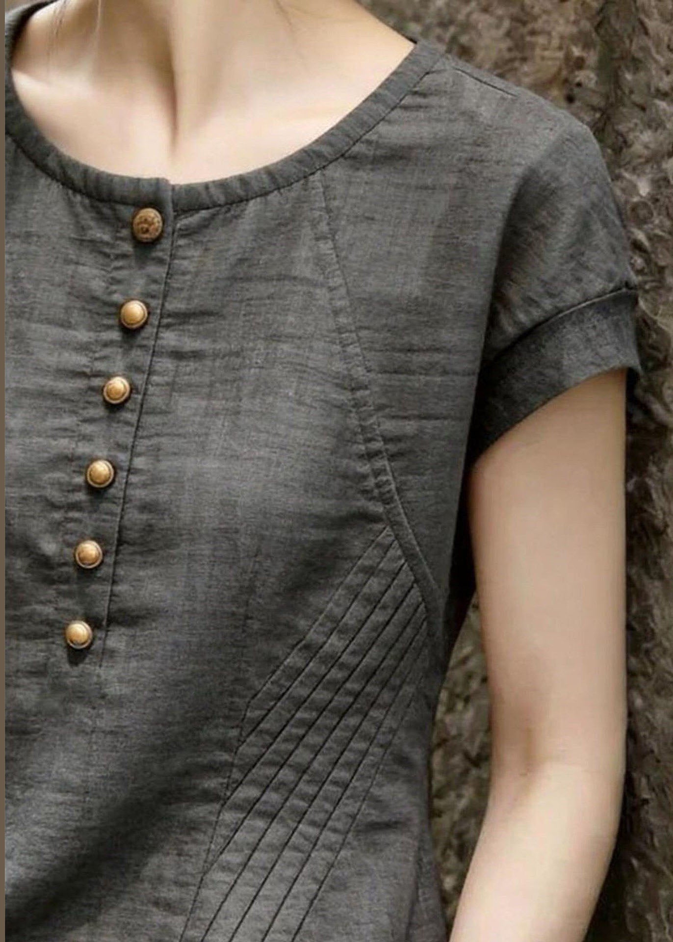 Dames Blouse O-hals Gerimpeld Plus Maat Zomer 1