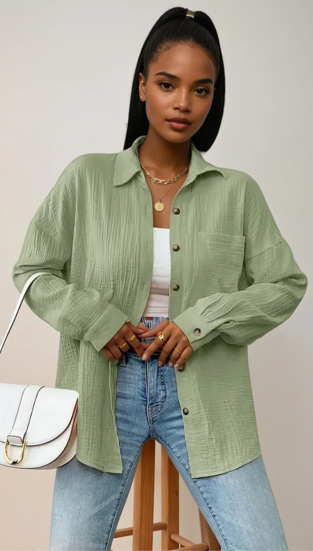 Dames Blouse Relaxed Fit Katoen 4