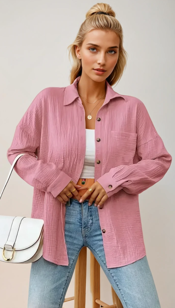 Dames Blouse Relaxed Fit Katoen 7