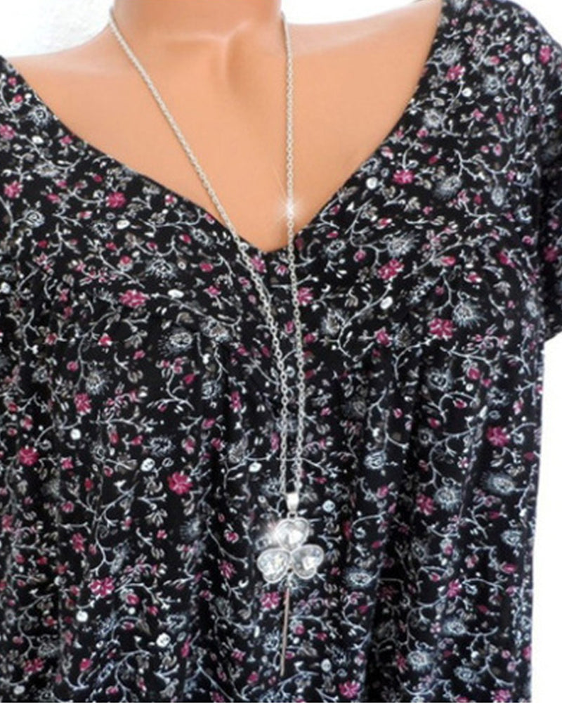 Dames Blouse V-Ausschnitt Katoen 4