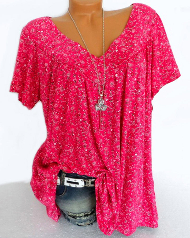 Dames Blouse V-Ausschnitt Katoen 8