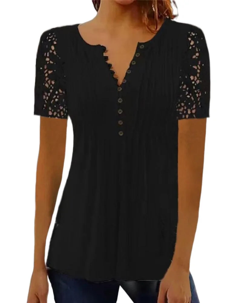 Dames Blouse V-hals Bloemenprint Casual 1