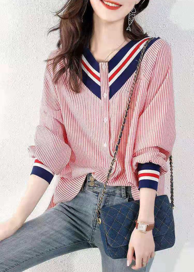 Dames Blouse V-hals Gestreept 2