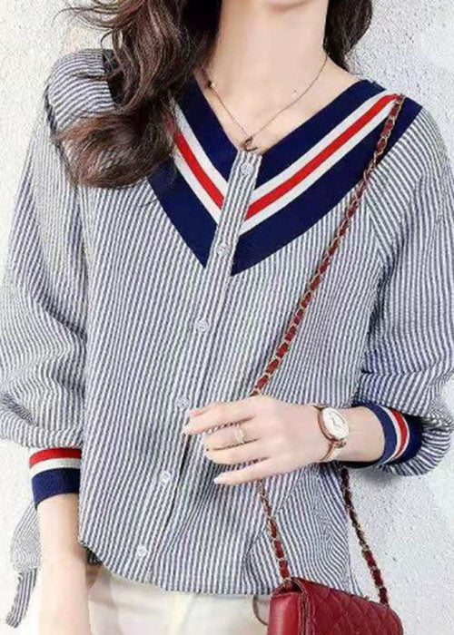 Dames Blouse V-hals Gestreept 3