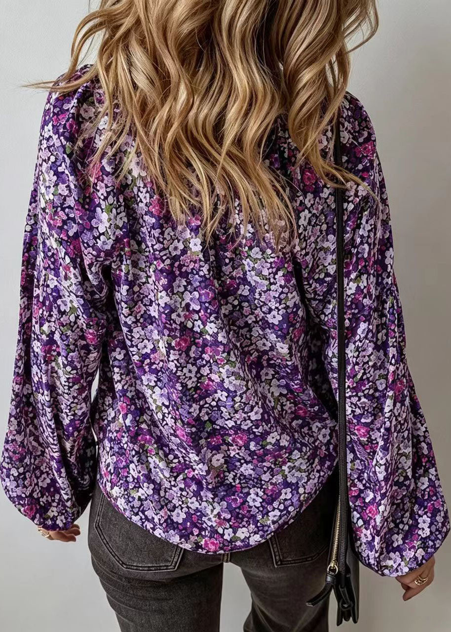 Dames Blouse V-hals Lange Mouwen Losse Pasvorm 3