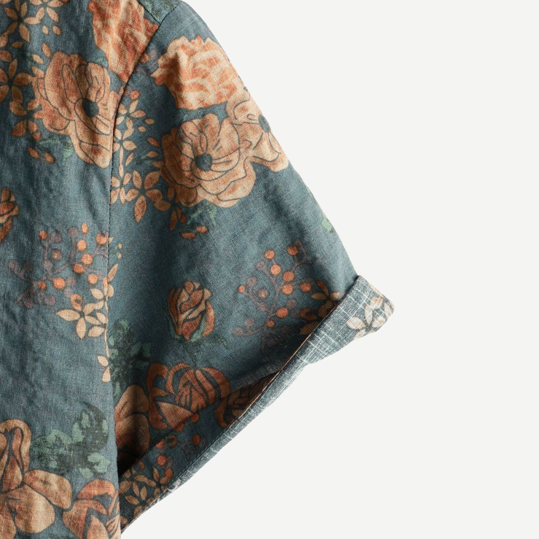 Dames Blouse Vintage Luchtig Korte Mouwen 4