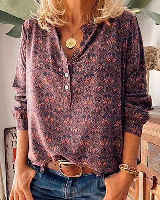 Dames Blouse met Lange Mouwen Vintage Stijl 2