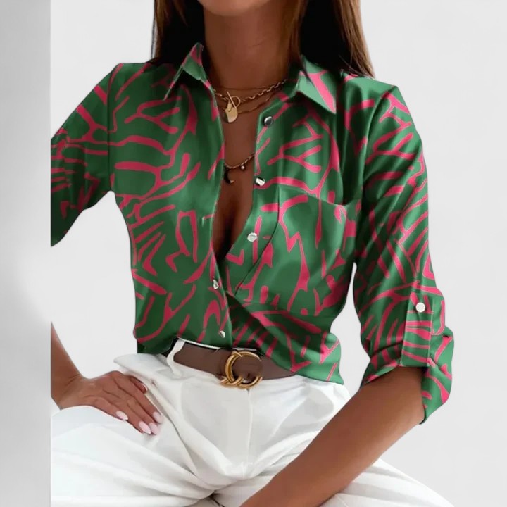 Dames Blouse met Lange Mouwen en Chique Print 1