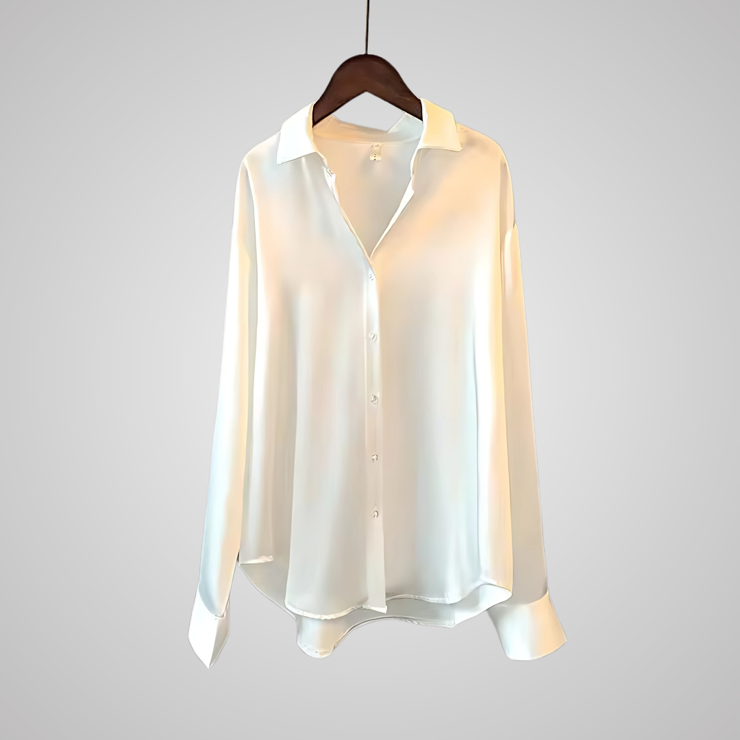 Dames Blouse van Satijn met Elegante Afwerking 4