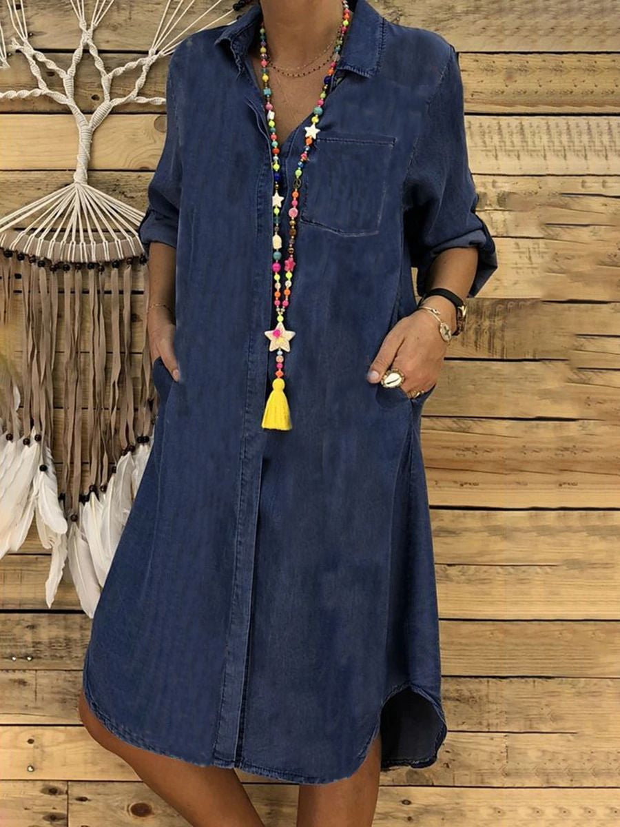 Dames Blousejurk Casual Denim Stijl 2
