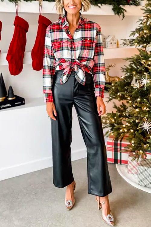 Dames Blouseshirt Geruit met Lange Mouwen 1