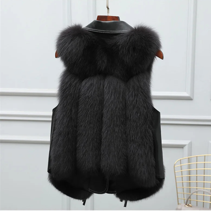 Dames Bodywarmer Gilet met Kraag en Bontafwerking 8