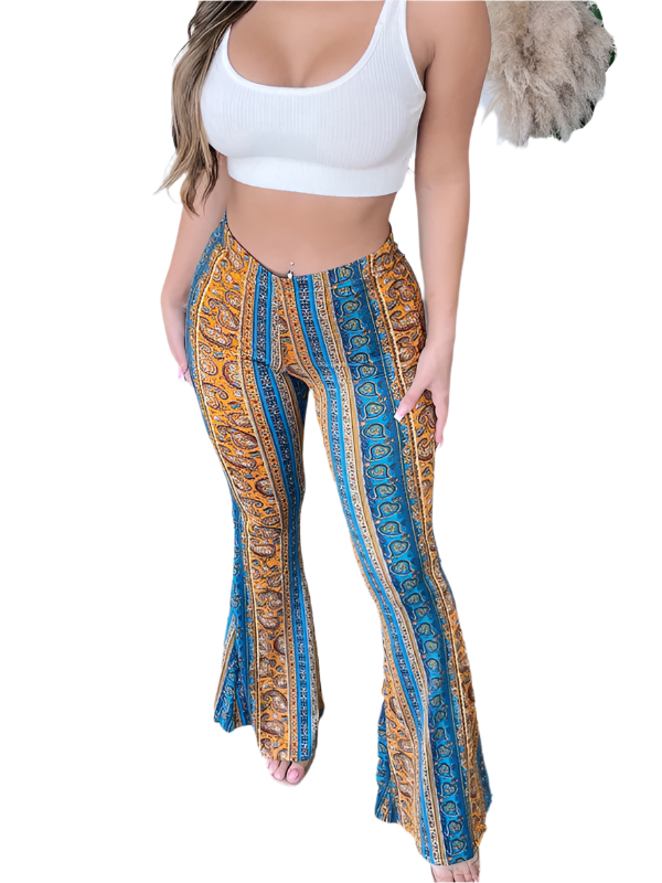 Dames Boho Geprinte Skinny Micro Slim Casual Broek 0