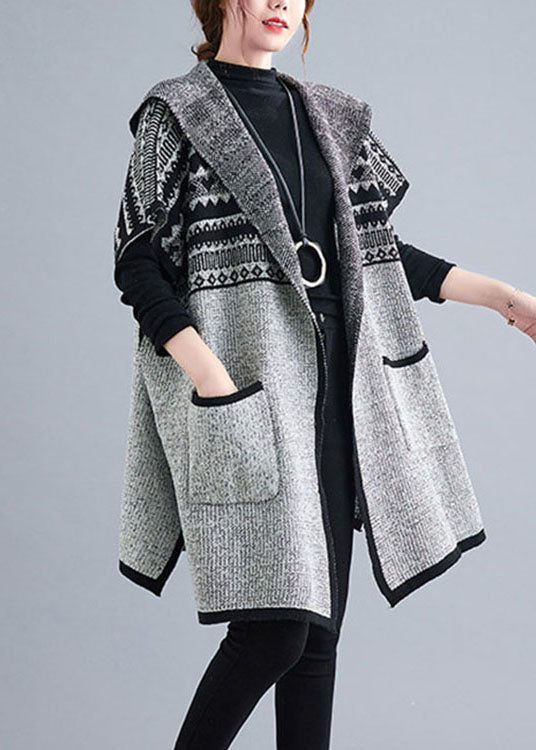 Dames Boho Vest met Korte Mouwen en Capuchon 1