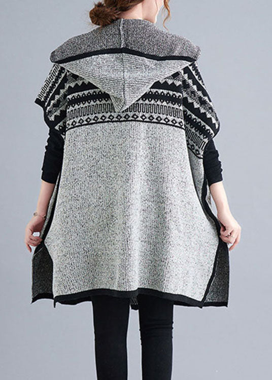 Dames Boho Vest met Korte Mouwen en Capuchon 3
