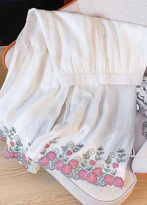 Dames Broek Bohemien Borduursel Elastische Taille 1