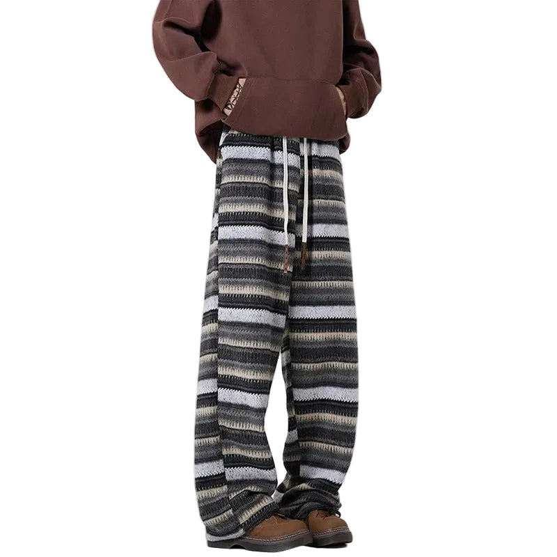 Dames Broek Casual Met Verstelbaar Trekkoord en Gestreept Patroon 0