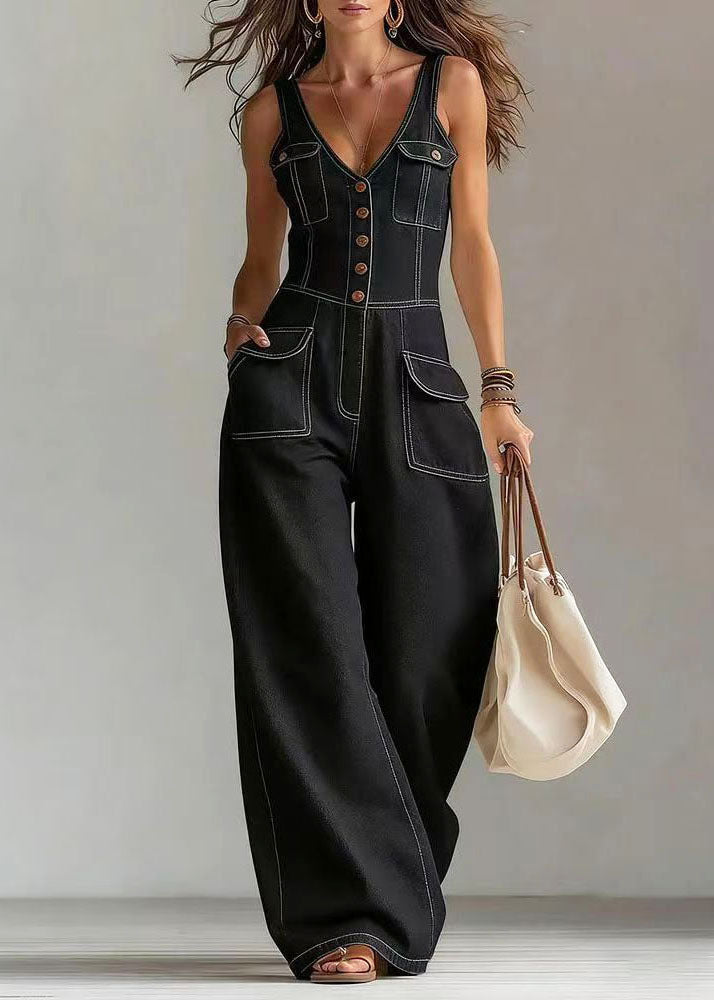 Dames Broek Rechte Pasvorm met Oversized Zakken Bohemien Stijl 2
