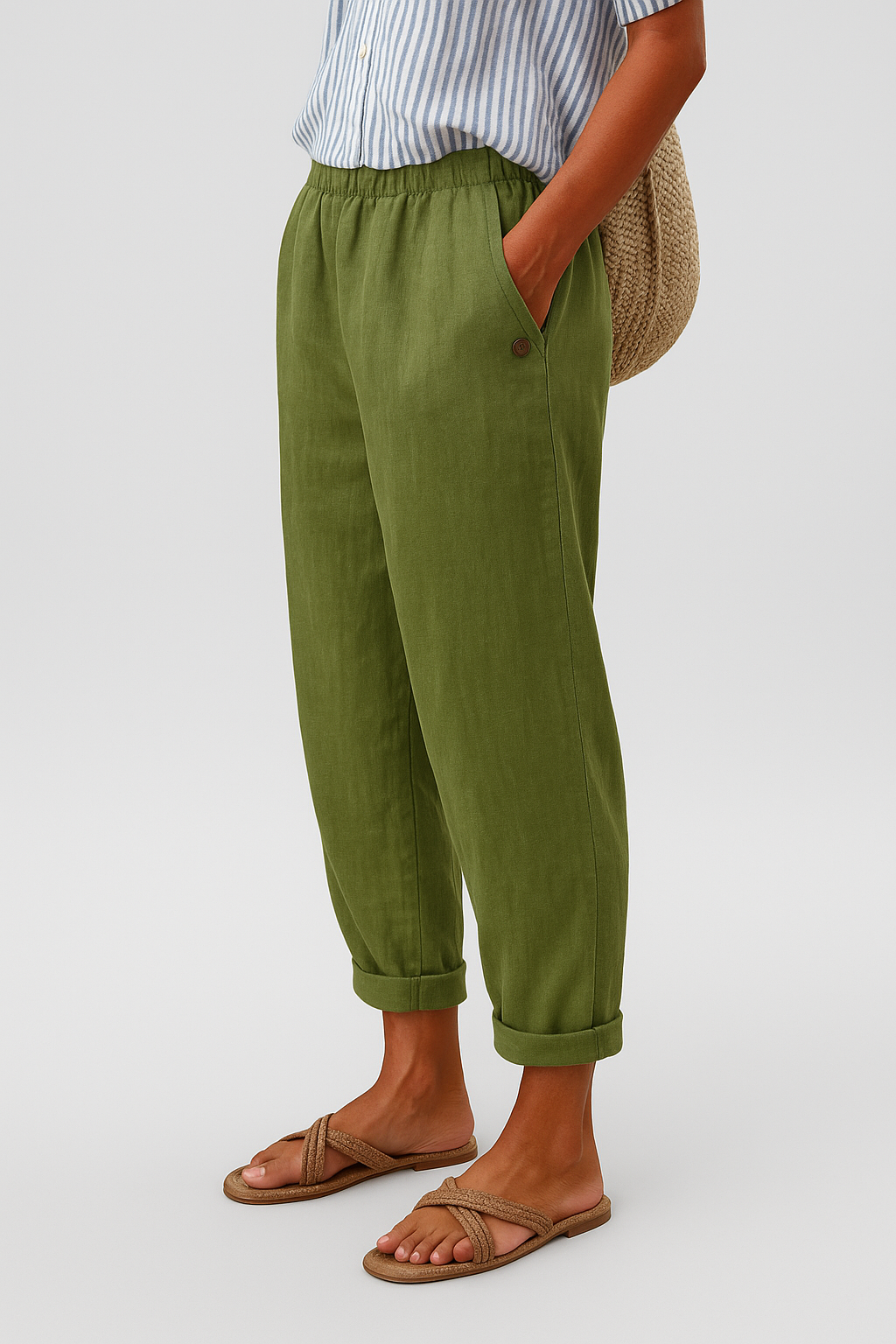 Dames Broek Rechte Pijp met Zijzakken voor Casual en Verfijnde Looks 1