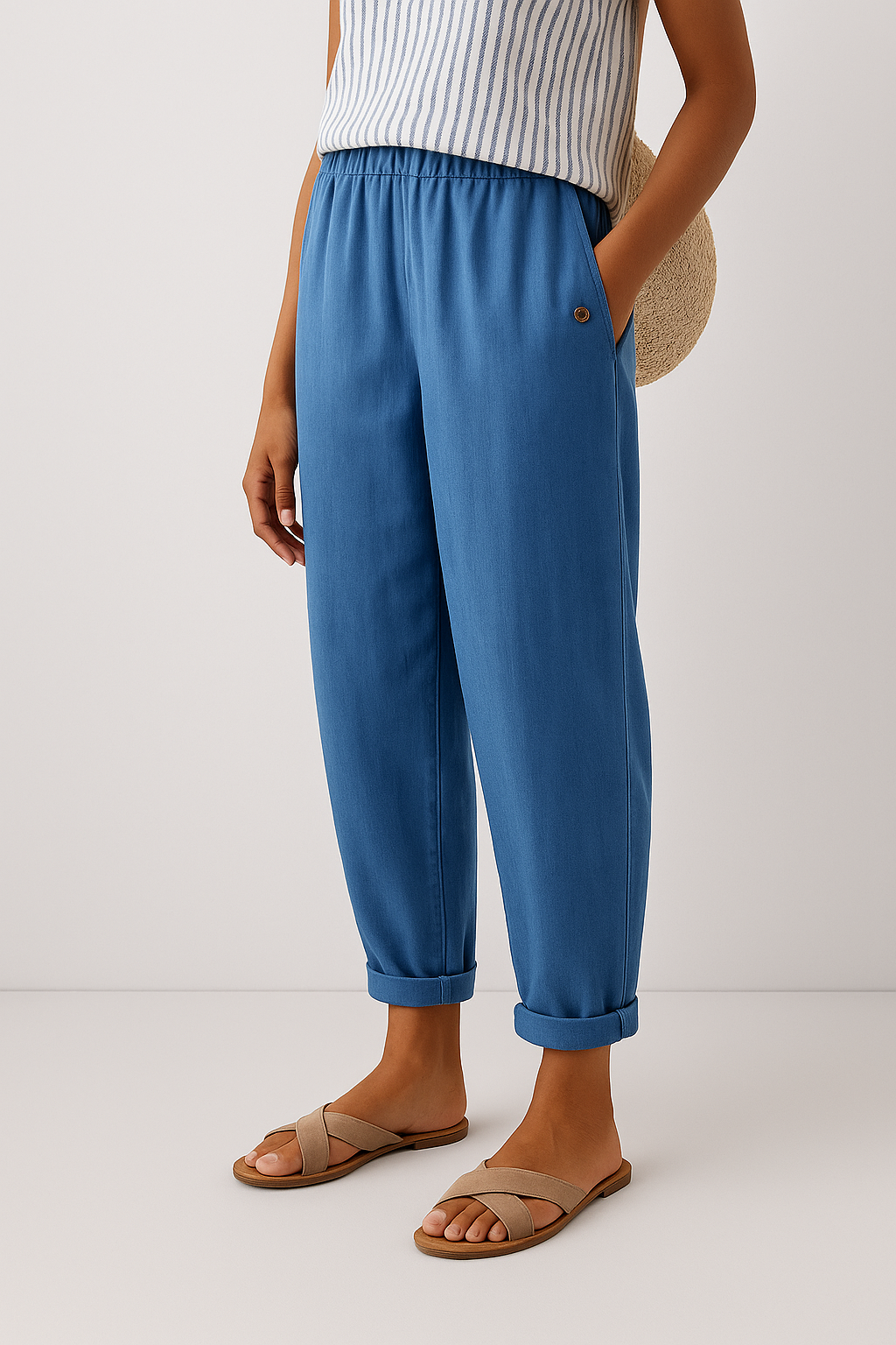 Dames Broek Rechte Pijp met Zijzakken voor Casual en Verfijnde Looks 2