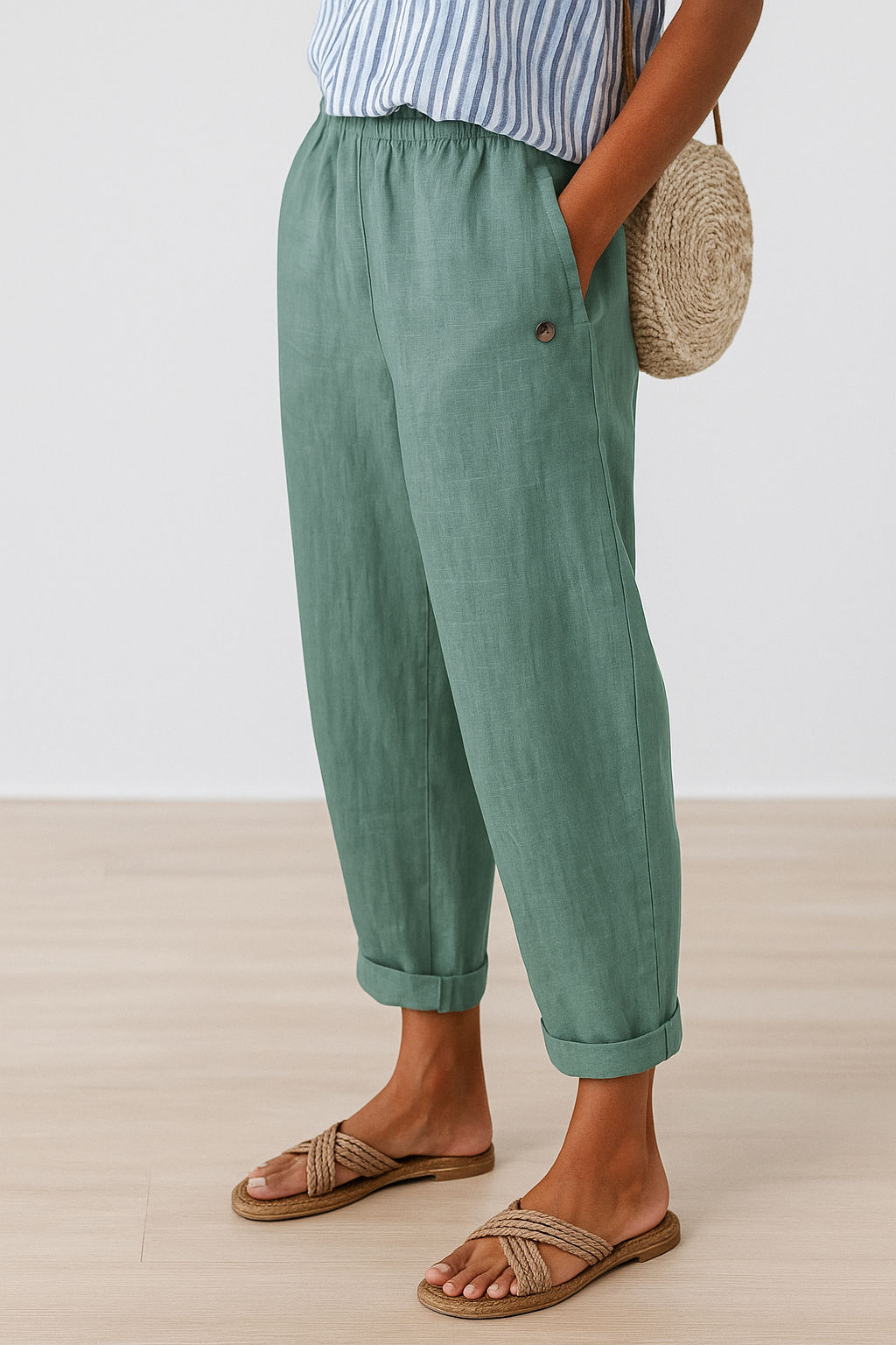 Dames Broek Rechte Pijp met Zijzakken voor Casual en Verfijnde Looks 3