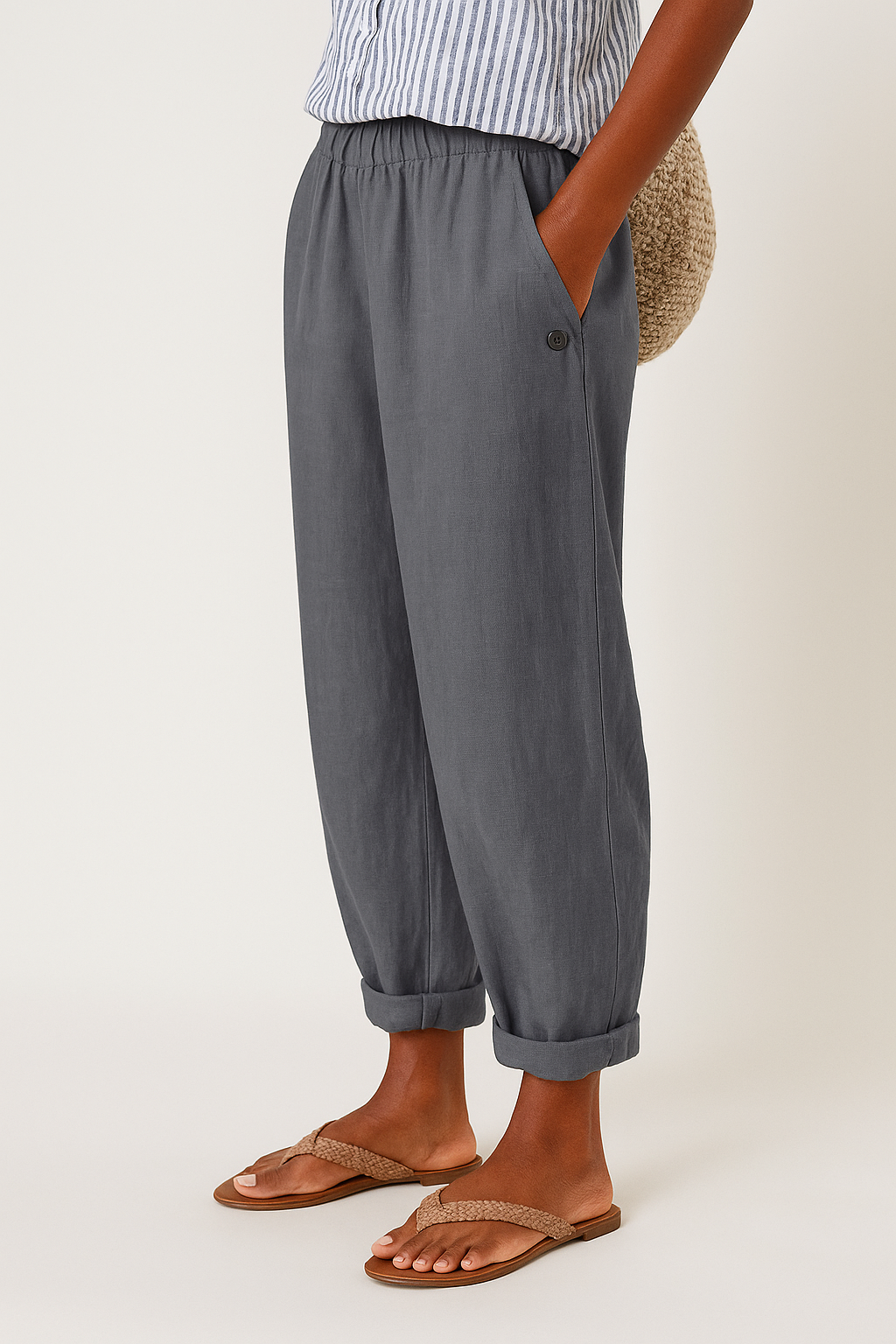 Dames Broek Rechte Pijp met Zijzakken voor Casual en Verfijnde Looks 4