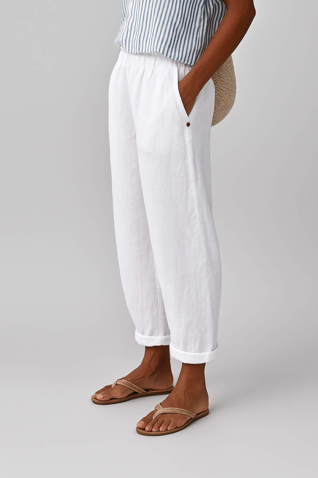 Dames Broek Rechte Pijp met Zijzakken voor Casual en Verfijnde Looks 5
