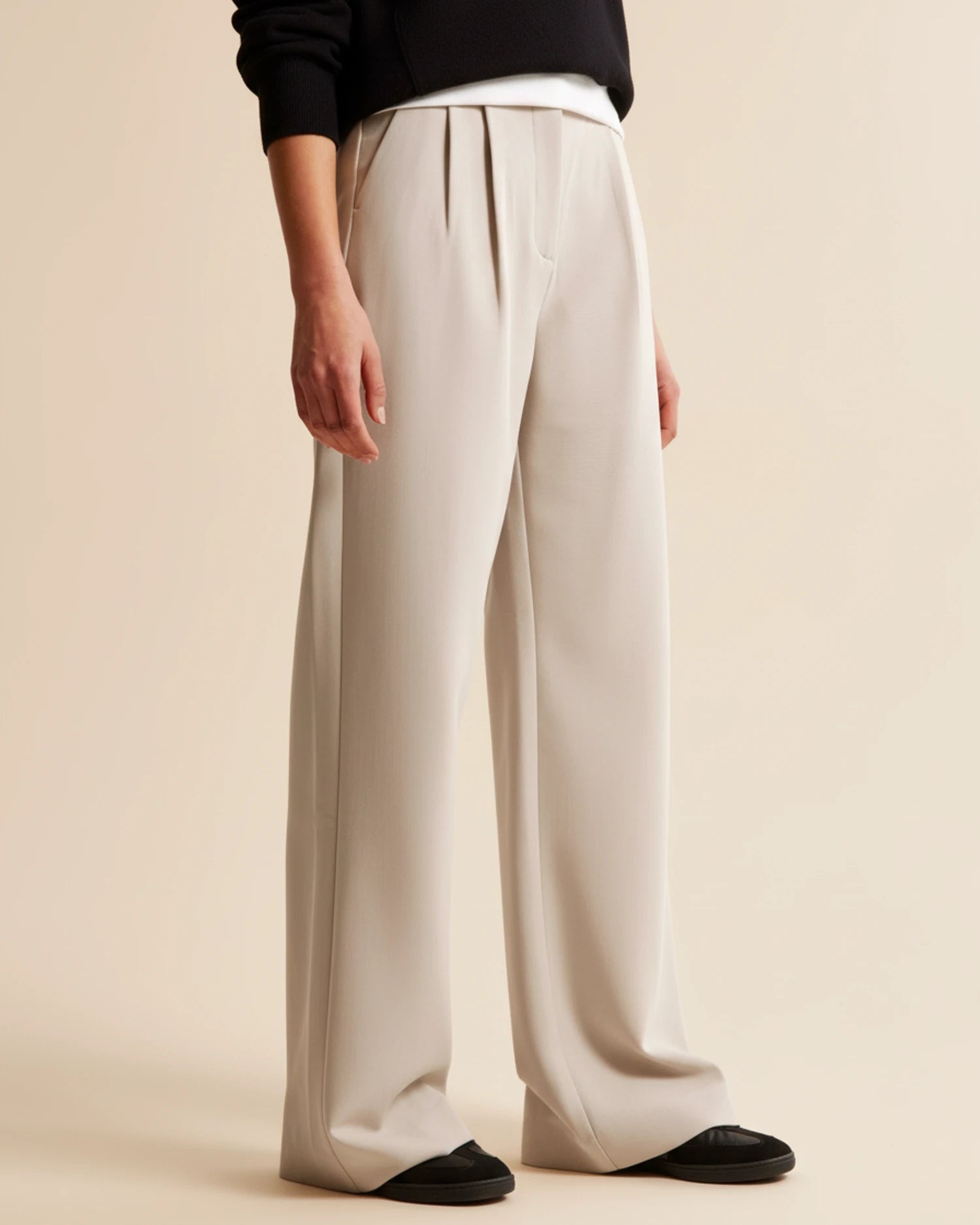 Dames Broek met Hoge Taille en Geplooide Pijpen 3