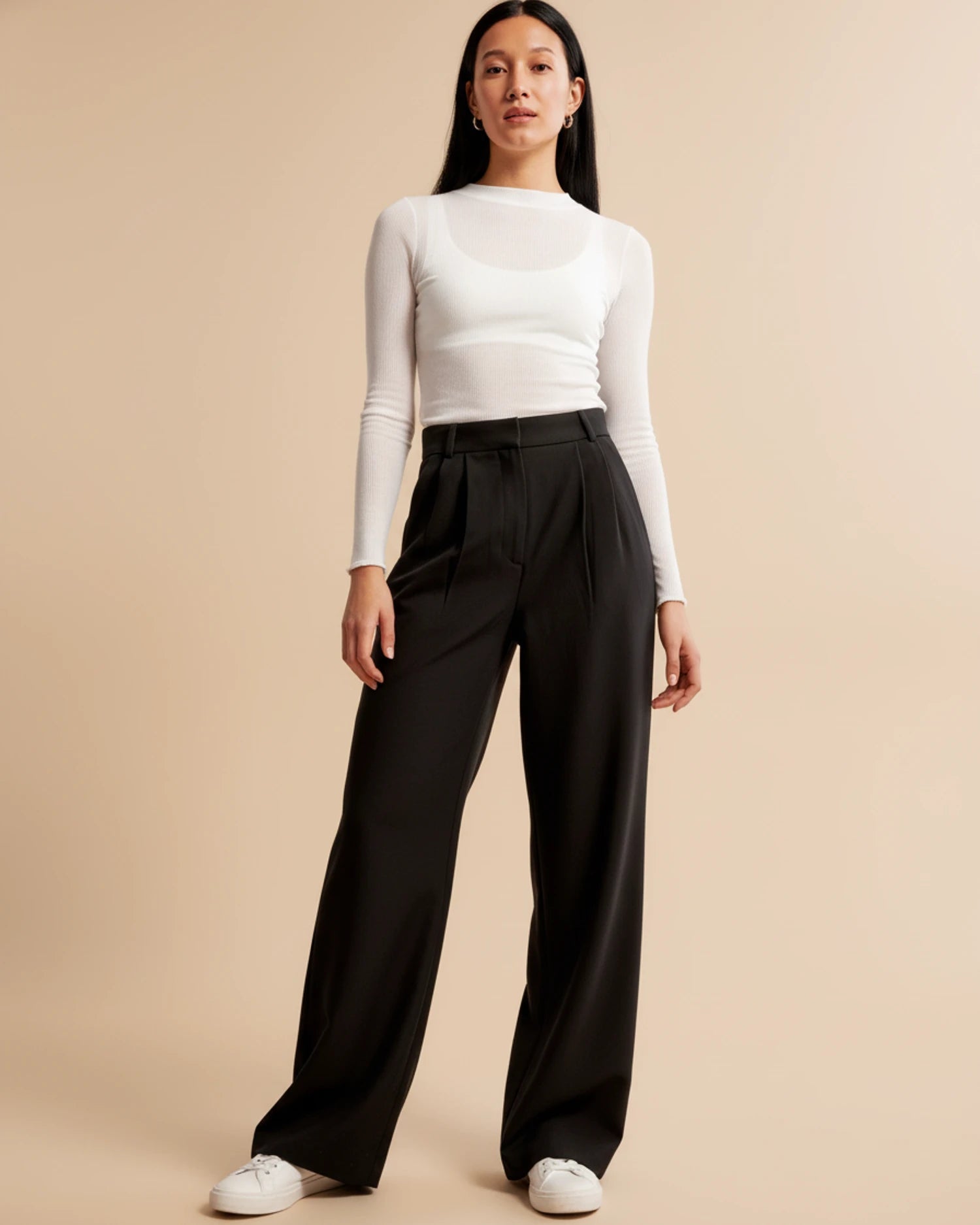 Dames Broek met Hoge Taille en Geplooide Pijpen 5