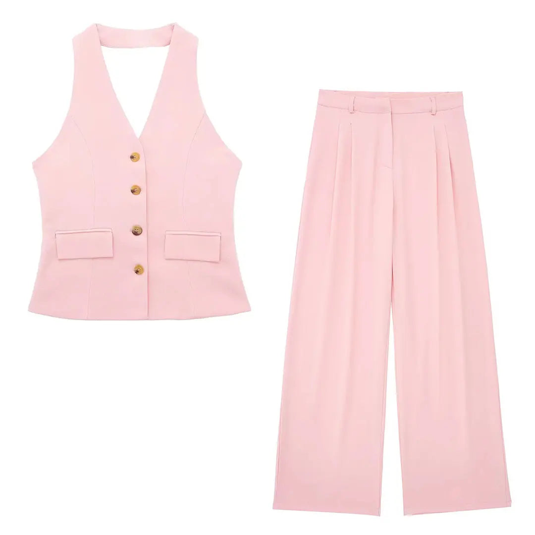 Dames Broekpak Halterstijl met Blazer 9