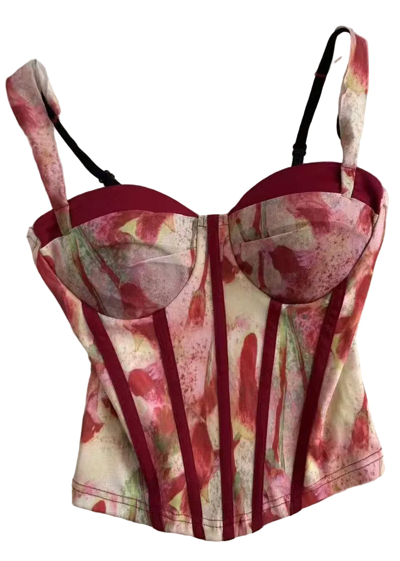 Dames Bustier Top Met Print Zomerse Stijl 0