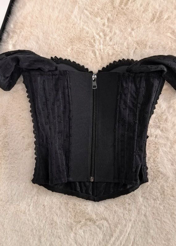Dames Bustier Top Patchwork Kant Slim Fit 3