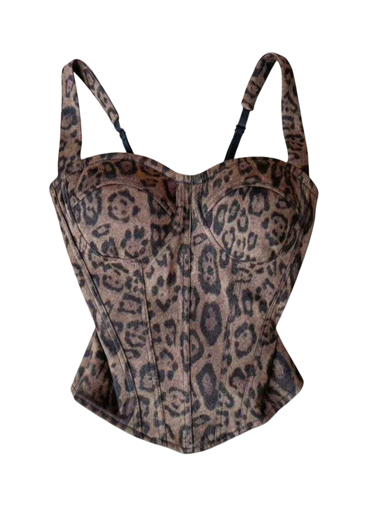 Dames Bustiertop Luipaard Visgraat Stijl Zomer 4
