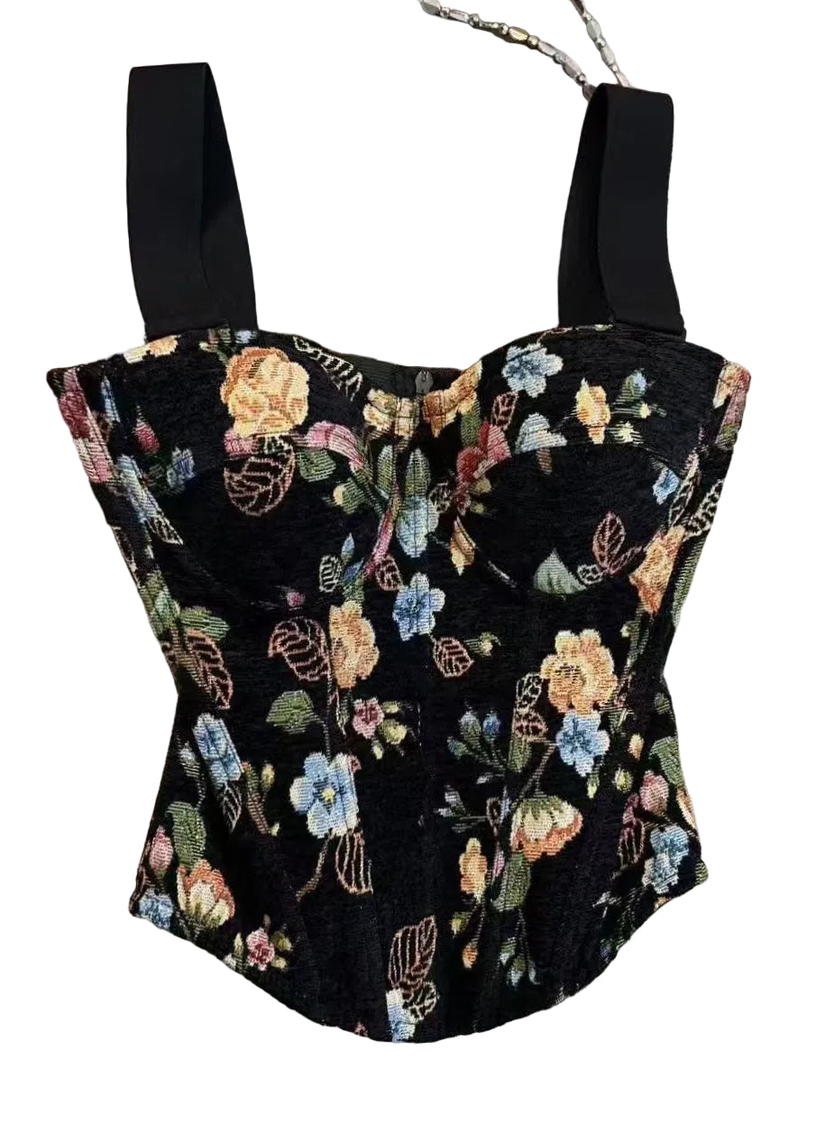 Dames Cami Tanktop Visgraatprint Zomerstijl 0