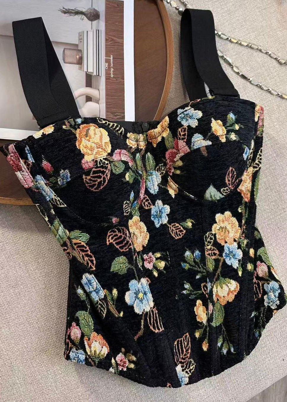 Dames Cami Tanktop Visgraatprint Zomerstijl 1