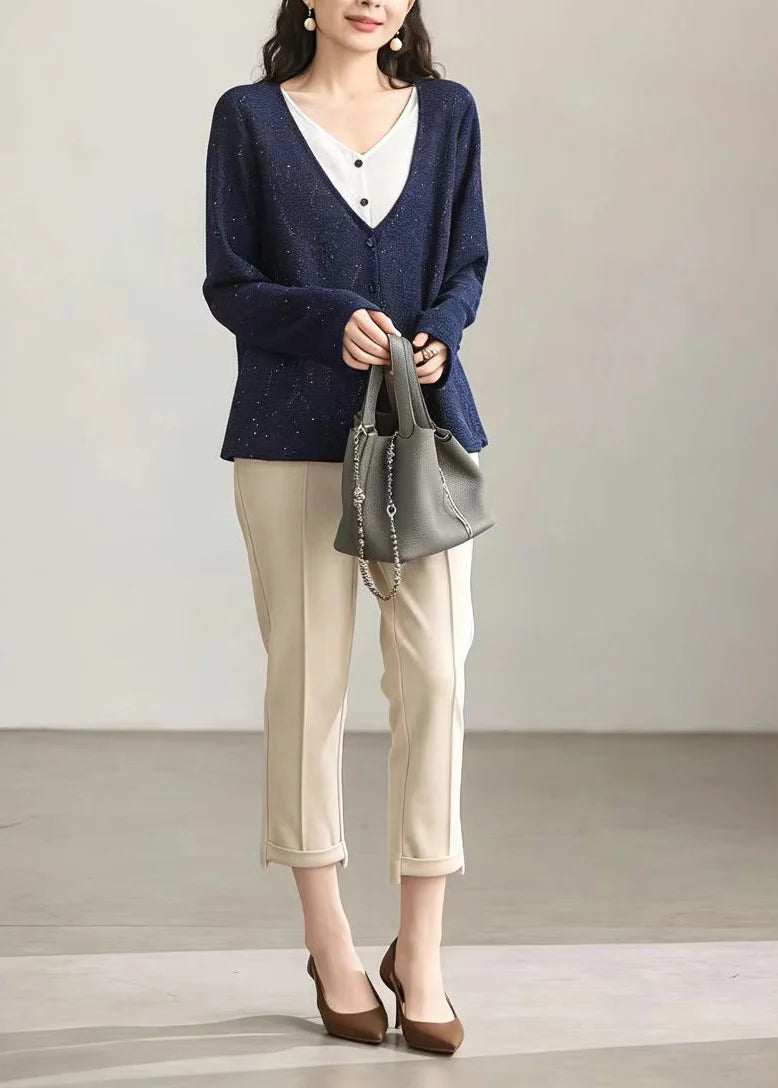 Dames Cardigan V-hals Tweedelig Casual Design 1