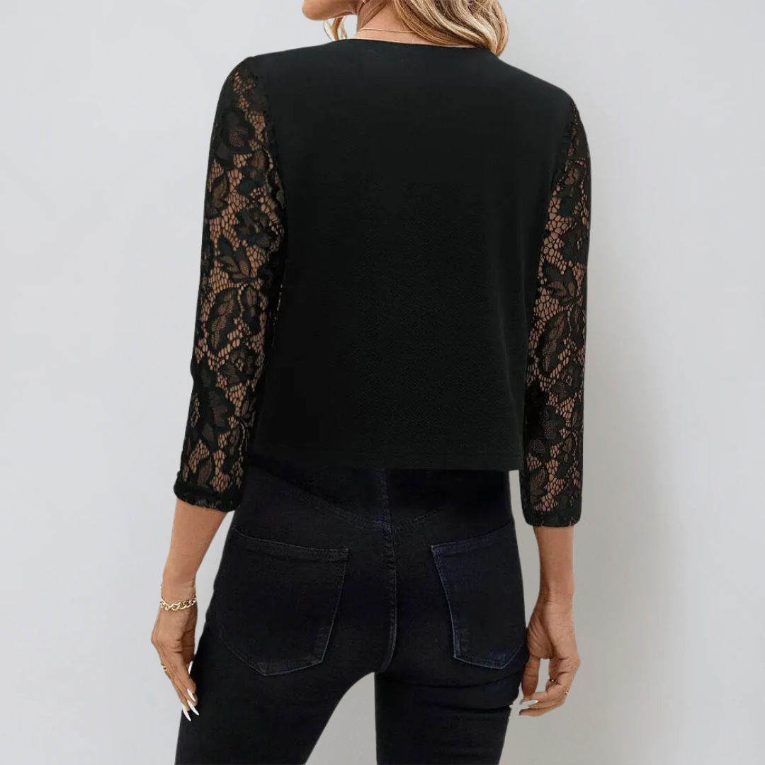 Dames Cardigan met Kanten Mouwen 1